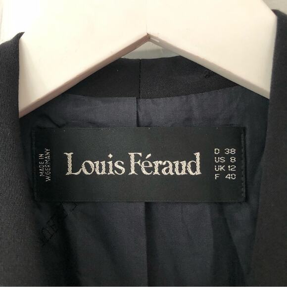 Louis Feraud Black Wool Vintage Puffed Cinch Sleeve Peplum Short Blazer Jacket 8 - Picture 3 of 14